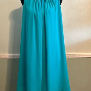 New York & Company Blue Smocked A-Line Maxi Skirt